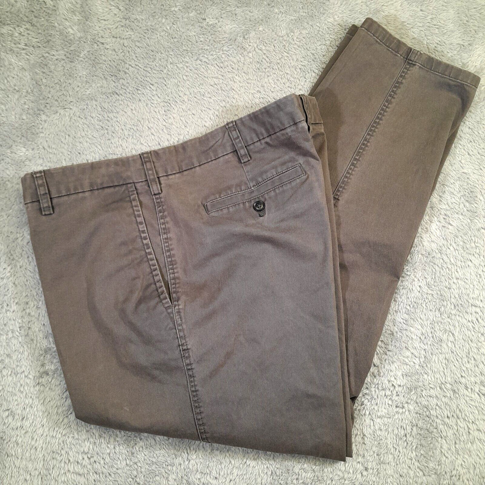 Joseph Abboud Slim Fit Gray Mens Chinos 40x30 Classic Flat Front Office Casual